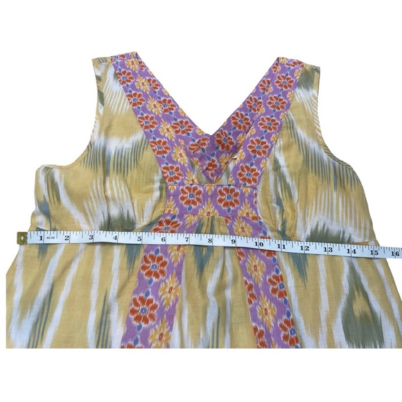 Lilka for Anthropologie Ikat Floral Print Sleeveless Cotton Dress - Size XS - Picture 5 of 9